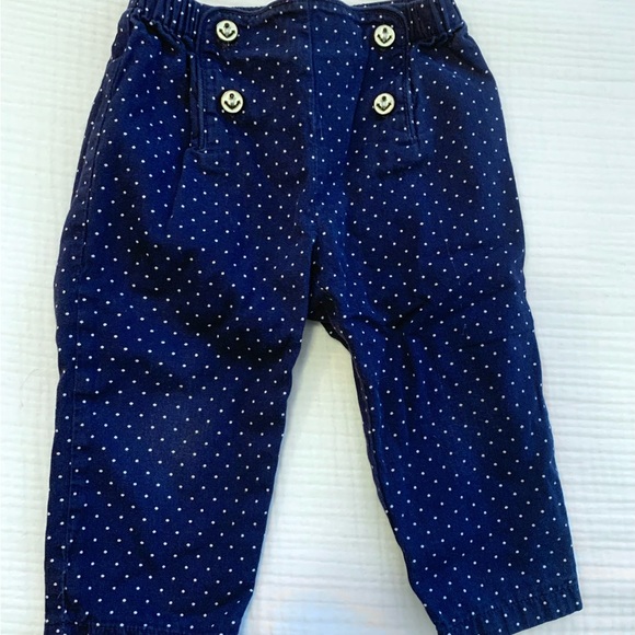 Janie and Jack Navy Polka Dot Pants, Size 12-18 Months - Picture 1 of 2